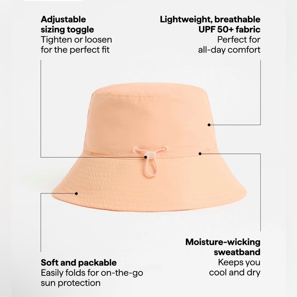 NWT I Solbari Women’s Peach Bucket Hat I Size S/M - Picture 4 of 12
